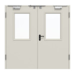 Frontansicht von Innentür-Set 2-flg Stahl mit Feuerschutzfunktion STU/STS T30-2 mit LA-B2 inkl. 2-schaliger Umfassungszarge - Hörmann