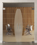 Bild von Amara Motiv matt 2-flg. Glaspendeltür mit Oberlicht DORMA Mundus BTS Variante 10 - Erkelenz