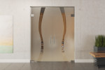 Frontansicht von Bergamo Motiv klar 2-flg. Glaspendeltür mit Oberlicht DORMA Mundus BTS Variante 10 - Erkelenz