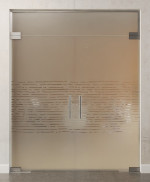 Bild von Morse Motiv klar 2-flg. Glaspendeltür mit Oberlicht DORMA Mundus BTS Variante 10 - Erkelenz