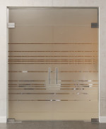 Bild von Quer Motiv klar 2-flg. Glaspendeltür mit Oberlicht DORMA Mundus BTS Variante 10 - Erkelenz
