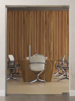 Bild von Atessa Motiv matt Glaspendeltür mit festem Seitenteil DORMA Mundus BTS Variante 2 - Erkelenz