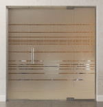 Bild von Quer Motiv klar Glaspendeltür mit zwei festen Seitenteilen DORMA Mundus BTS Variante 3 - Erkelenz