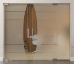 Bild von Amara Motiv klar 2-flg. Glaspendeltür mit festem Seitenteil DORMA Mundus BTS Variante 5 - Erkelenz