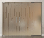 Bild von Curves Motiv klar 2-flg. Glaspendeltür mit festem Seitenteil DORMA Mundus BTS Variante 5 - Erkelenz
