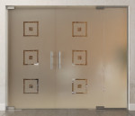 Bild von Pescara Motiv klar 2-flg. Glaspendeltür mit festem Seitenteil DORMA Mundus BTS Variante 5 - Erkelenz