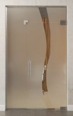 Bild von Bergamo Motiv klar Glaspendeltür mit festem Seitenteil und Oberlicht DORMA Mundus BTS Variante 8 - Erkelenz