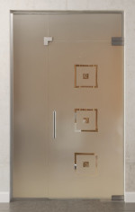 Bild von Pescara Motiv klar Glaspendeltür mit festem Seitenteil und Oberlicht DORMA Mundus BTS Variante 8 - Erkelenz