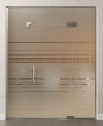 Bild von Quer Motiv klar Glaspendeltür mit zwei festen Seitenteilen und Oberlicht DORMA Mundus BTS Variante 9 - Erkelenz