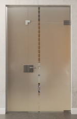 Bild von Algo Motiv klar Ganzglastür mit festem Seitenteil und Oberlicht DORMA Mundus Variante 6 - Erkelenz
