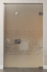 Bild von Morse Motiv klar Ganzglastür mit festem Seitenteil und Oberlicht DORMA Mundus Variante 6 - Erkelenz