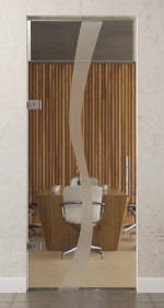 Bild von Bergamo Motiv matt Glaspendeltür mit Oberlicht DORMA Tensor Variante 1 - Erkelenz