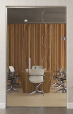 Bild von Atessa Motiv matt Glaspendeltür mit festem Seitenteil und Oberlicht DORMA Tensor Variante 3 - Erkelenz