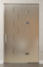 Bild von Atessa Motiv klar Glaspendeltür mit festem Seitenteil und Oberlicht DORMA Tensor Glas an Glas Variante 4 - Erkelenz