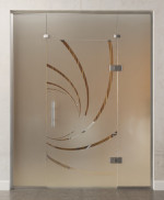 Bild von Cristall Motiv klar Glaspendeltür mit zwei festen Seitenteilen und Oberlicht DORMA Tensor Variante 5 - Erkelenz