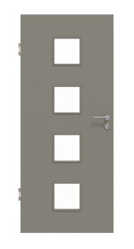 Frontansicht von Hygge Grau RAL 7037 LA 14 Mattlack Basic Innentür - Huga
