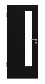 Frontansicht von Schwarz RAL 9005 LA-24 schlossseitig Lack Basic Innentür - Huga