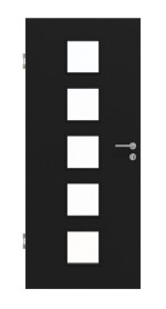 HUGA Innentür Schwarz ähnlich RAL 9005 Mattlack Basic mit Lichtausschnitt LA 5