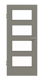 Frontansicht von Hygge Grau RAL 7037 LA 9 Mattlack Basic Innentür - Huga