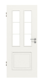 Frontansicht von Landhaus 3 LA Sprosse 1/3 Classic Durat Verkehrsweiß RAL 9016 Innentür - Huga