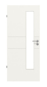 HÖRMANN Innentür Groove 29 Weißlack DesignLine mit Lichtausschnitt LA 24 schlossseitig