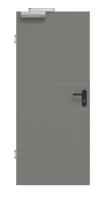 Frontansicht von GARANT Rauchschutztür Aura 832 Matt Staubgrau 7037 G-TEC