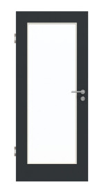 Frontansicht von GARANT Schallschutztür U12000SD Vulkanschwarz GHK08 mit Lichtausschnitt LA-2