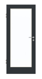 Frontansicht von GARANT Schallschutztür U12000SD Vulkanschwarz GHK08 mit Lichtausschnitt LA-3