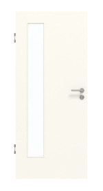 Frontansicht von GARANT Schallschutztür 0105-60 Pearl White CePaL mit Lichtausschnitt LA-4 bandseitig