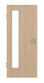 Frontansicht von GARANT Schallschutztür Authentic Achat GCK08 mit Lichtausschnitt LA-4 bandseitig