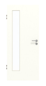 Frontansicht von GARANT Schallschutztür W1000ST3 Premium Weiß GHK08 mit Lichtausschnitt LA-4 bandseitig