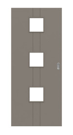 Frontansicht von Signum 23 LA 10 Basic Lack Taupe RAL 7048 Schiebetür - Huga