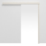 Frontansicht von Schiebetürsystem vor der Wand laufend Basic Dekor Esche Weiß ohne Zarge - Interio