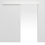 Frontansicht von Schiebetürsystem vor der Wand laufend ohne Zarge Gebürstetes Weiß Duradecor - Hörmann