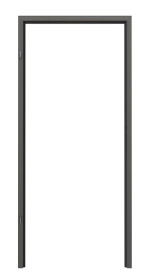 Frontansicht 2 von der Aluminium-Blockzarge RAL 9007 Trend für Ganzglastüren - Küffner