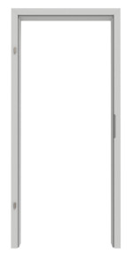 Frontansicht von GARANT Zarge für Wohnungseingangstüren D92-60 Dove Grey Resopal mit eckiger Kante
