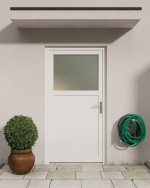 Stilwelt außen von Kunststoff Nebeneingangstür F002 Comfort mit Glasausschnitt