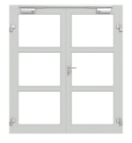 Frontansicht in RAL 7035 von Innentür-Set 2-flg. Aluminium Rohrrahmentür mit Rauchschutzfunktion RS 250 mit LA-03 inkl. Blockzarge - Hörmann