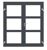 Frontansicht in RAL 7016 von Innentür-Set 2-flg. Aluminium Rohrrahmentür ES 50 mit LA-03 inkl. Blockzarge - Hörmann