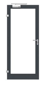 Frontansicht in RAL 7016 von Innentür-Set Aluminium Rohrrahmentür mit Rauchschutzfunktion RS 150 mit LA-01 inkl. Blockzarge - Hörmann