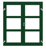 Frontansicht in RAL 6005 von Innentür-Set 2-flg. Aluminium Rohrrahmentür ES 50 mit LA-03 inkl. Blockzarge - Hörmann