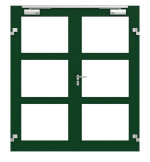 Frontansicht in RAL 6005 von Innentür-Set 2-flg. Aluminium Rohrrahmentür mit Rauchschutzfunktion RS 250 mit LA-03 inkl. Blockzarge - Hörmann