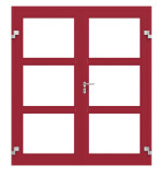 Frontansicht in RAL 3003 von Innentür-Set 2-flg. Aluminium Rohrrahmentür ES 50 mit LA-03 inkl. Blockzarge - Hörmann