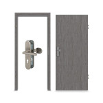 Komplettset-Ansicht von CLASSEN Wohnungseingangstür-Set Grigio Eiche CPL 4.1 mit Zarge und Beschlag