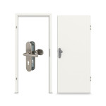 Komplettset-Ansicht von CLASSEN Wohnungseingangstür-Set Weiß RAL 9016 CPL 4.1 mit Zarge und Beschlag