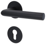 2. Bild von SÜDMETALL Türgriff München-R Schwarz matt Flachrosette Magnet Flat 