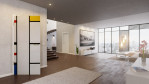 Milieubild 4 von Piet Mondrian Reproduktion Zusammensetzung Nr 3 Blanc Jaune