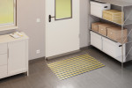 Milieubild Garage mit Metallregal, Schrank und Aluprofilmatte KLASSIK Rips T01PP schwarz / Work B09 gelb - Entrada