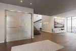 Milieu Loft Wohnzimmer mit Aida Mattierung Doppelflügeltür mit Motiv klar - Erkelenz