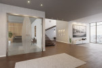Milieu Loft Wohnzimmer mit Amara Mattierung Doppelflügeltür mit Motiv matt - Erkelenz